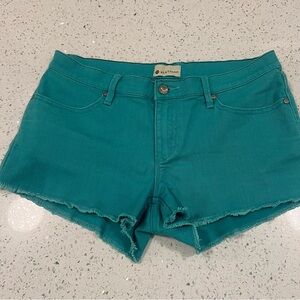 Vintage ROXY Denim Turquoise Super Low Rise Jean Shorts Size 9/29